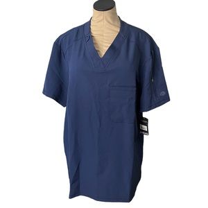 NWT Mens Navy Dickies Dynamix Scrub Top